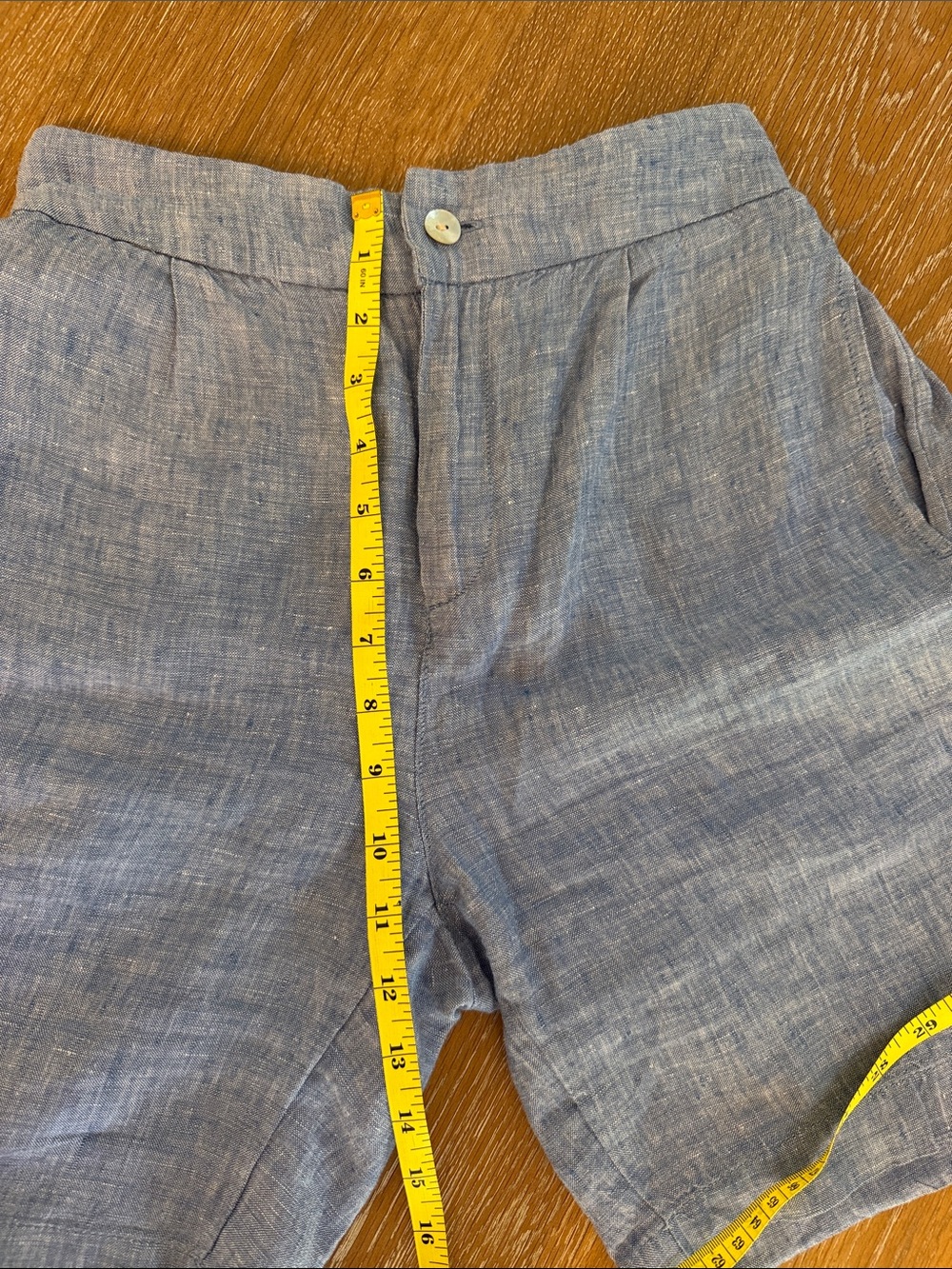 Tahari Blue Linen Shorts with Elastic Waist XS - Picture 7 of 10